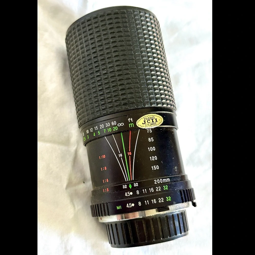 VINTAGE 1980s OZUNON MC AUTO TELE ZOOM TELEPHOTO SLR CAMERA LENS 75-200mm f 4.5